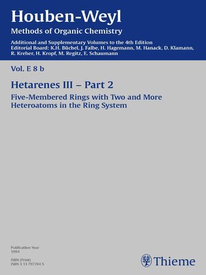 cover image of Houben-Weyl Methods of Organic Chemistry Volume E 8b Supplement